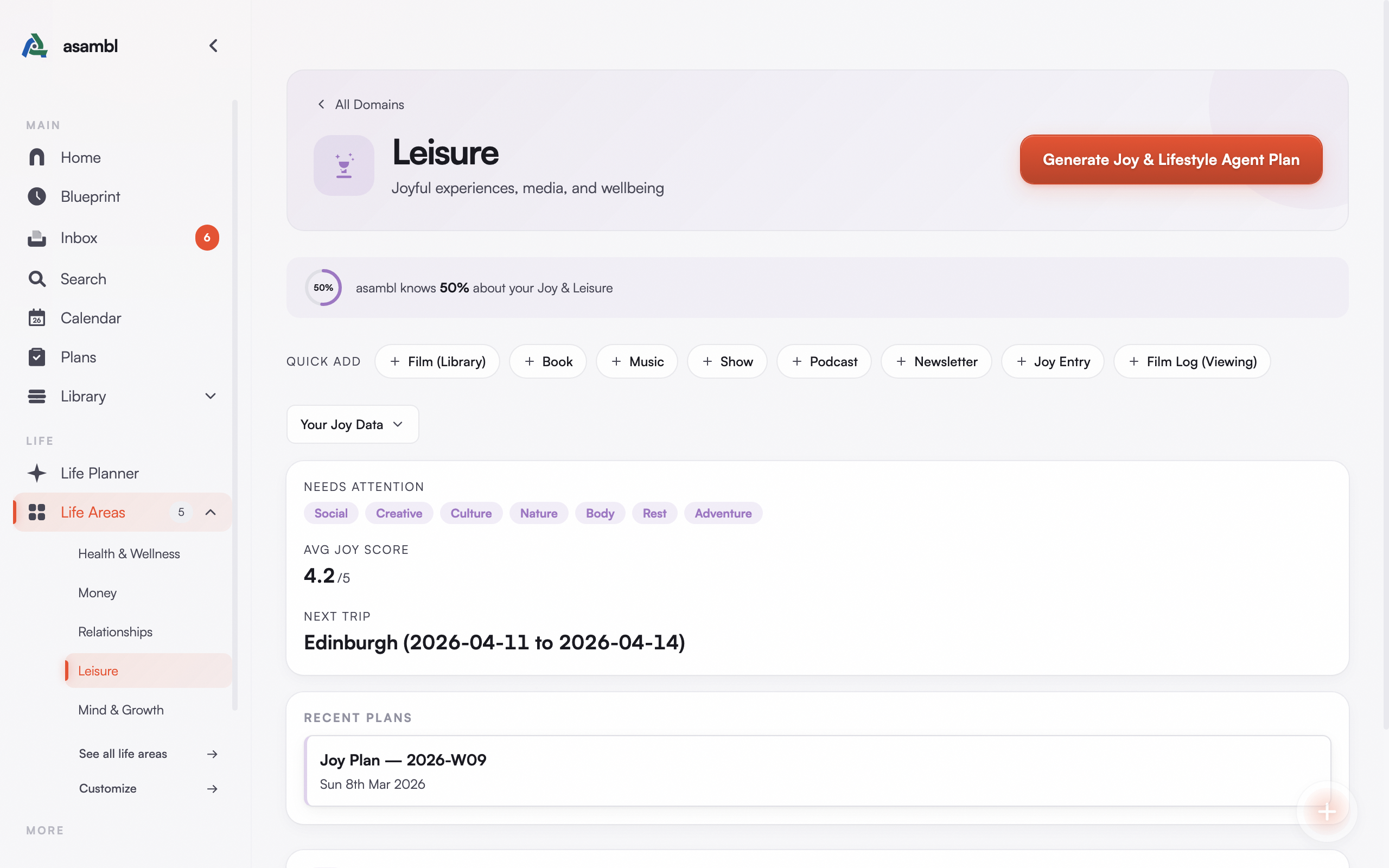 Joy & Lifestyle module screenshot